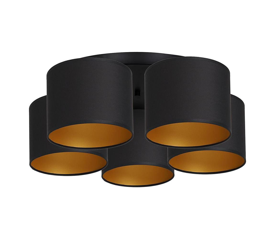 Lustr přisazený ARDEN 5xE27/60W/230V černá/zlatá