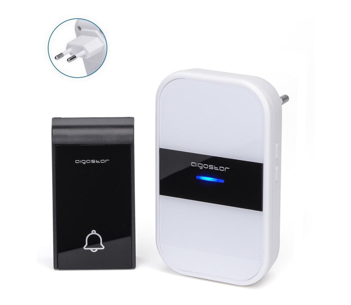 B.V.  - Bezdrátový zvonek do zásuvky 230 V IP44 bílá/černá