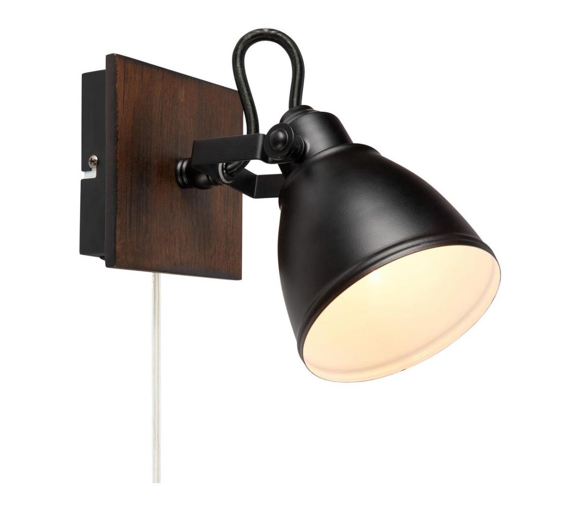 Markslöjd Markslöjd 108211 - Nástěnné bodové svítidlo NATIVE 1xE14/18W/230V černá/hnědá