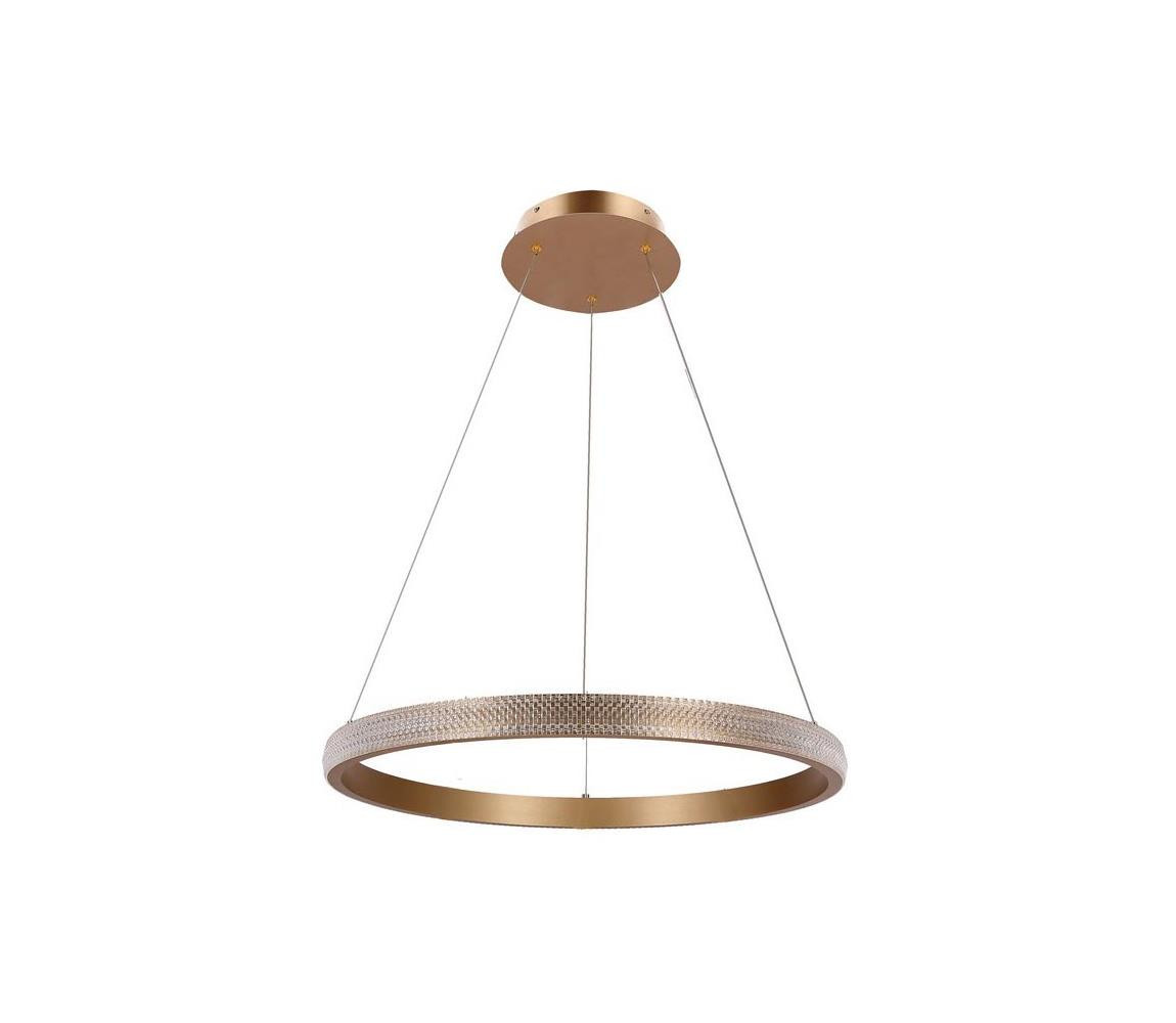 LED Lustr na lanku HASHIM LED/34W/230V pr. 60 cm měděná