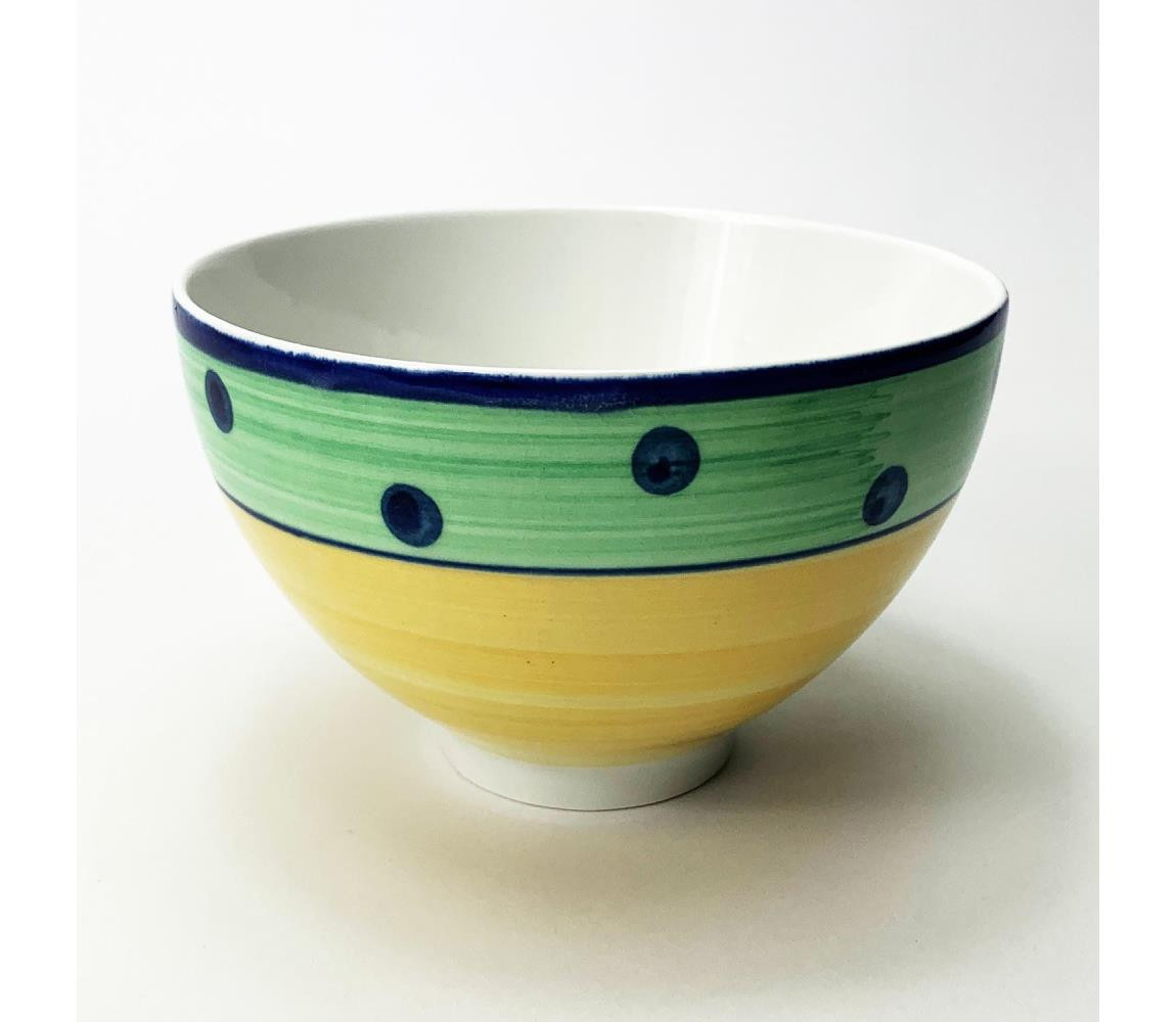Keramická kompotová miska Tereza žlutá zelená
