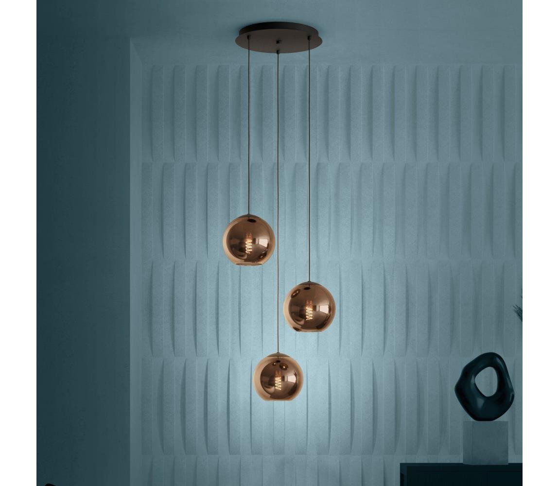 Eglo Eglo 390094 - Lustr na lanku CORDOBA 3xE27/40W/230V měděná