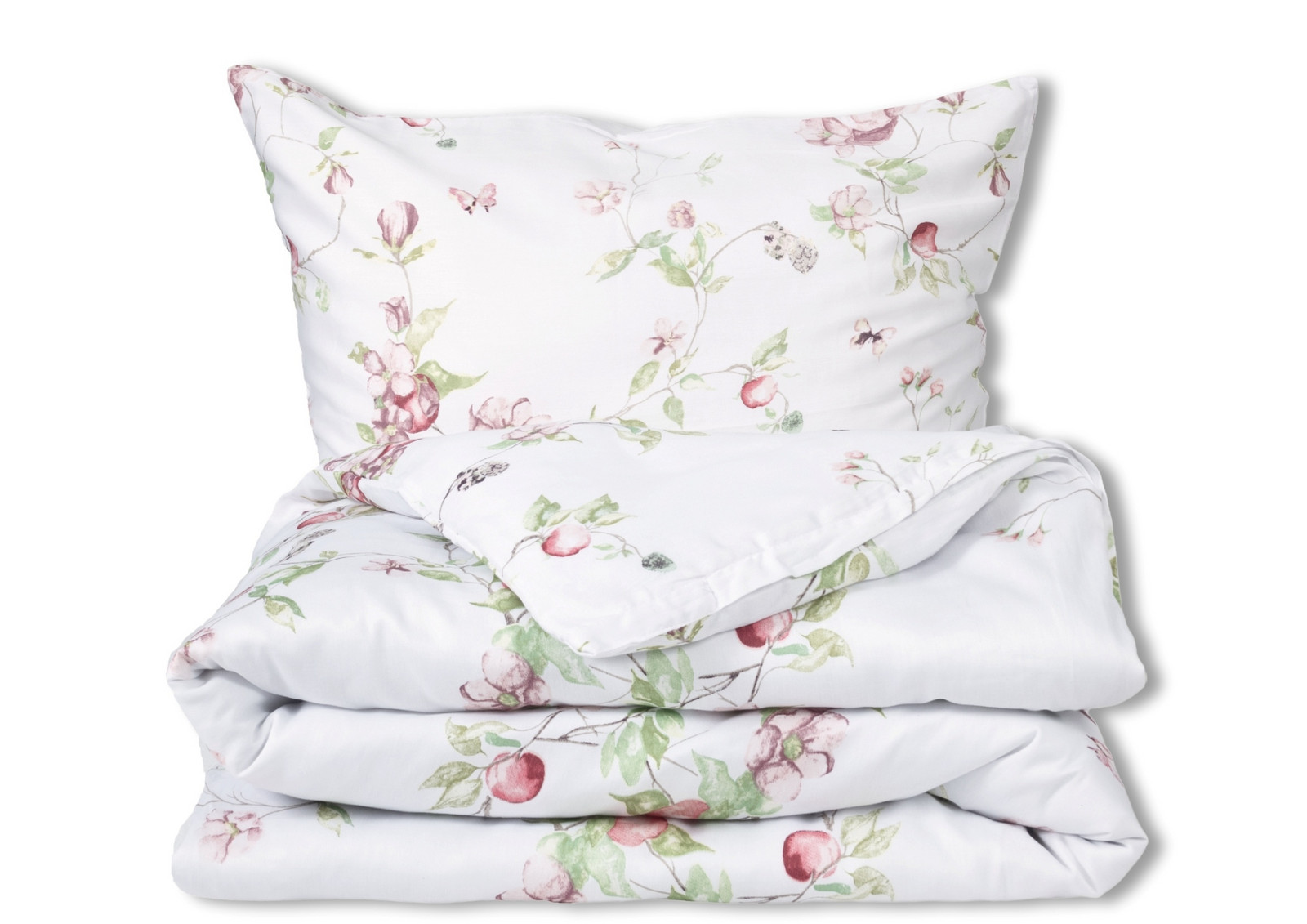 Matex Bavlněné saténové povlečení Exclusive 140x200 + 70x90 cm - Šepot růžových keřů