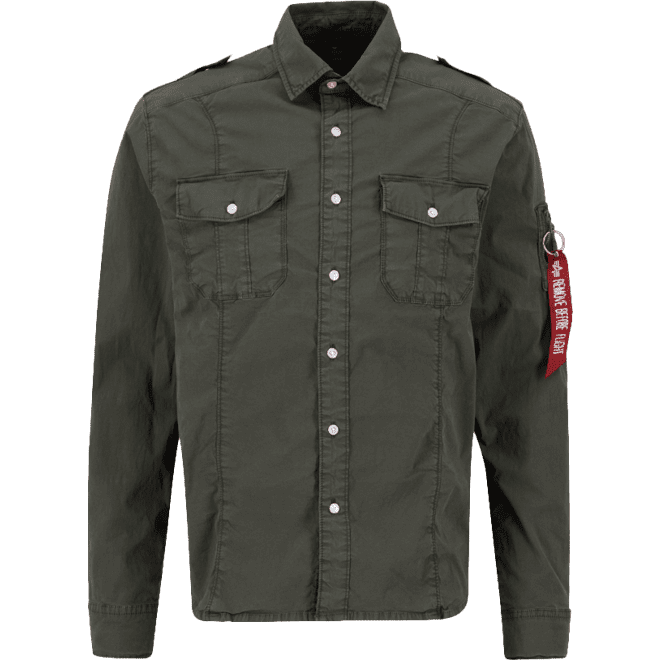 Alpha Industries Košile  Basic Shirt Slim greyblack M