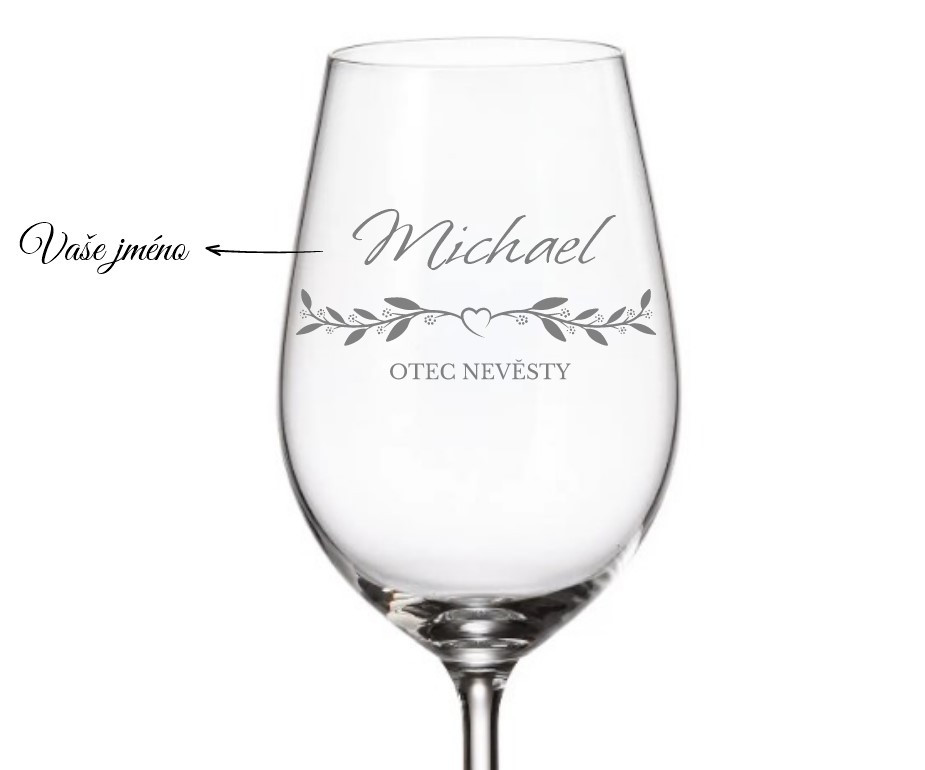 Dekorant svatby Svatební vínová sklenička pro otce nevěsty