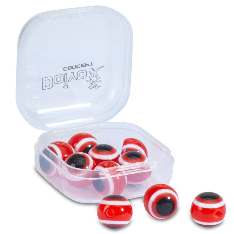 Doiyo skleněné korálky s okem Red 6mm 15ks-3800216