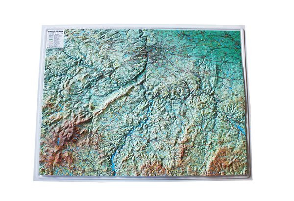 Okolí Prahy - reliéfní nástěnná mapa - 1:120 000