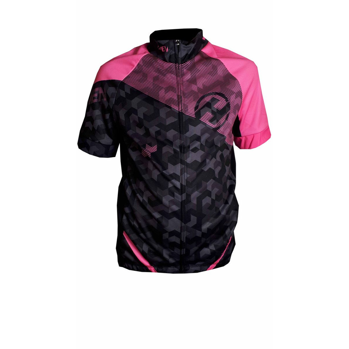 Dres dětský s krátkým rukávem Haven Singletrail - černý-růžový, 140