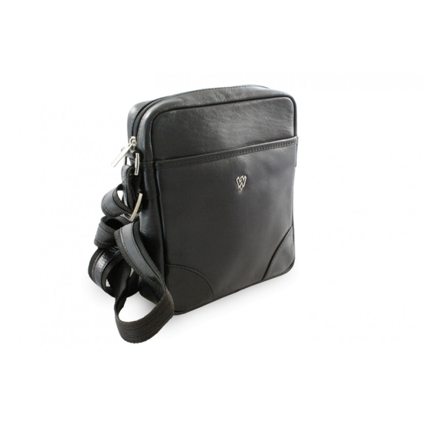 Kožený zipový crossbag Arwel 1711 - černý
