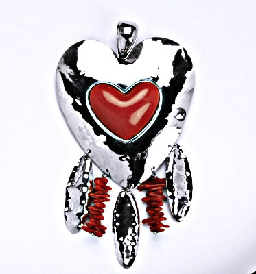 Stříbrný přívěšek, přívěsek ze stříbra, srdce, 23,78 g