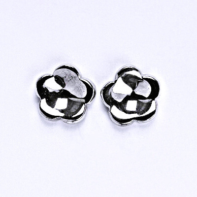 Stříbrné náušnice, náušnice ze stříbra na puzetu, kytka, 4,70 g