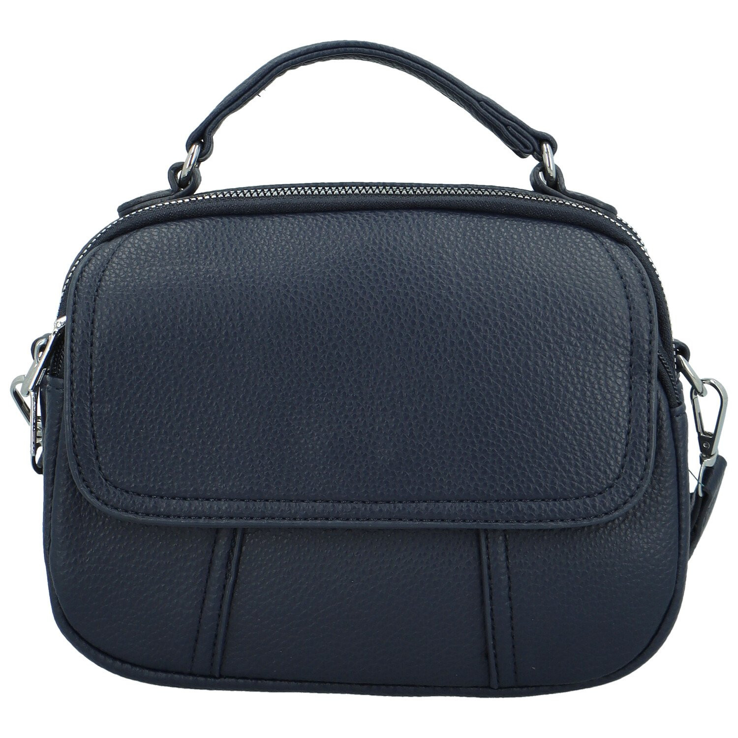 Trendy dámská koženková crossbody kabelka Badamia, tmavě modrá