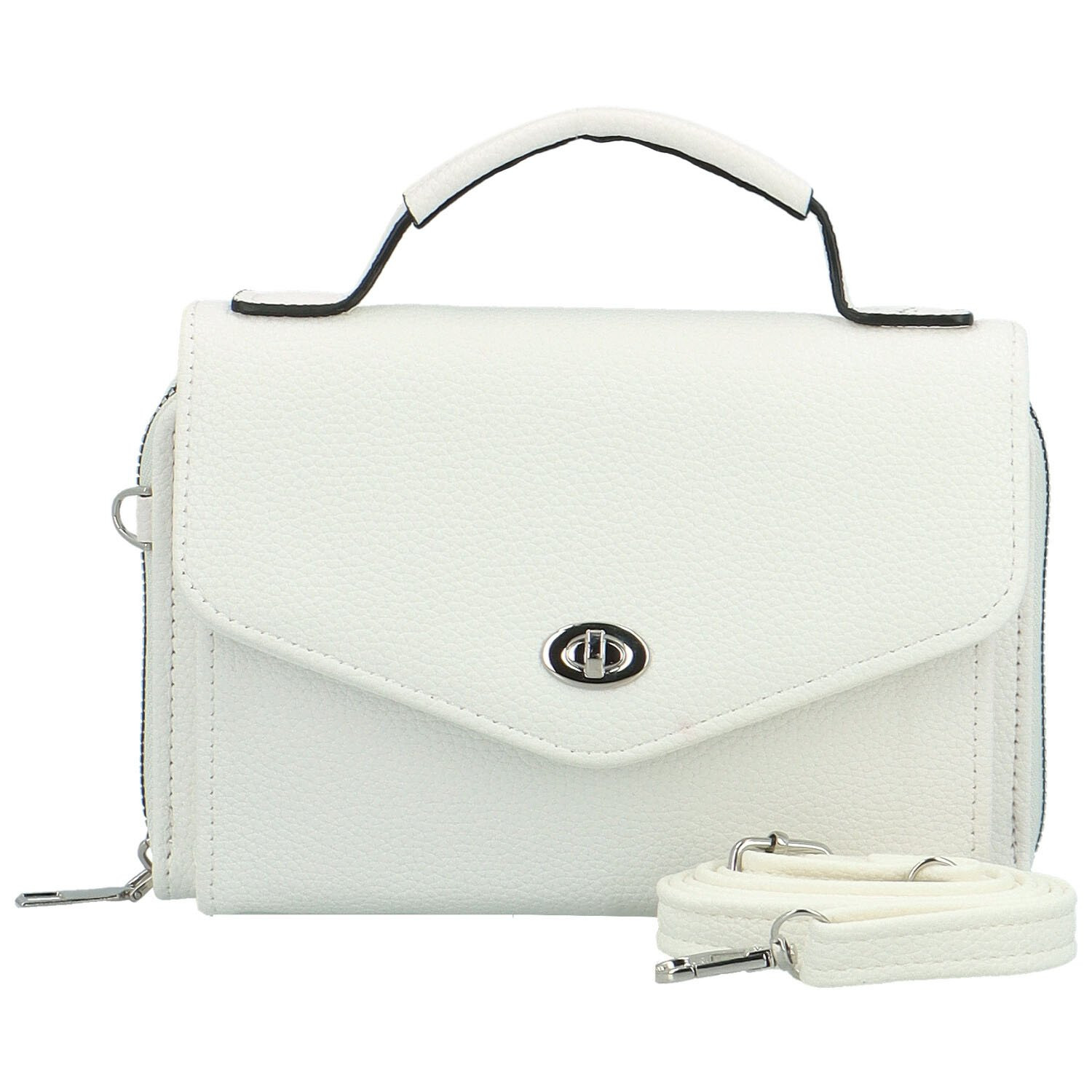 Stylová dámská koženková mini crossbody kabelka Milax, bílá