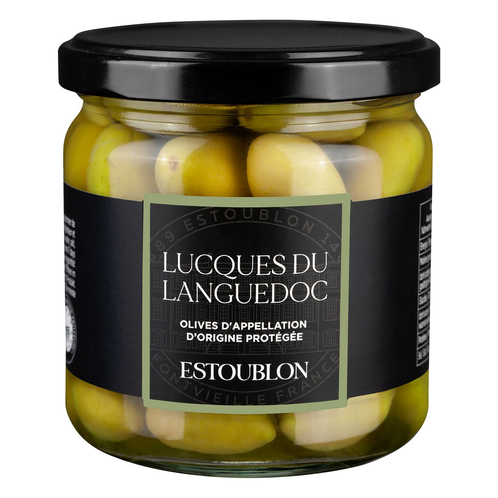 Zelené olivy LUCQUES AOP 200 g, Estoublon