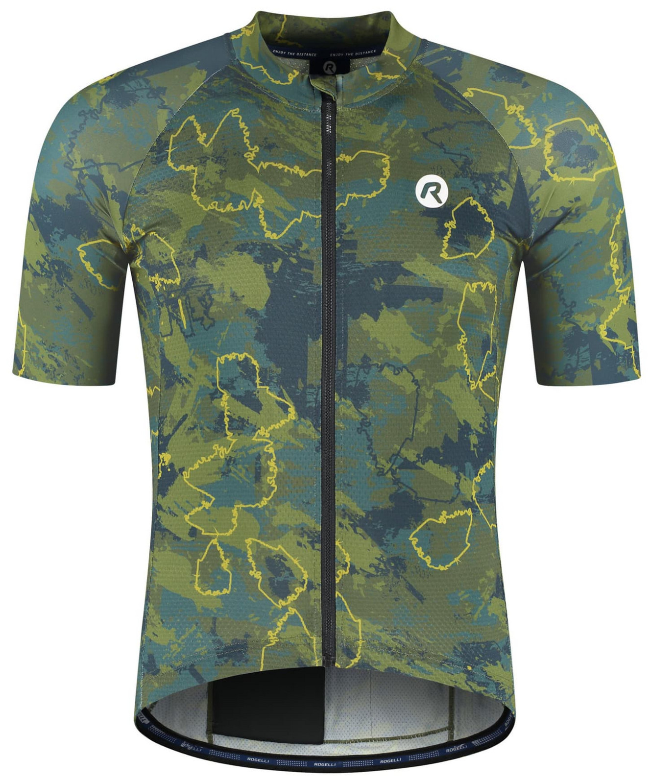 Cyklodres Rogelli ESSENTIAL GRAPHIC II s krátkým rukávem, zelený 2XL