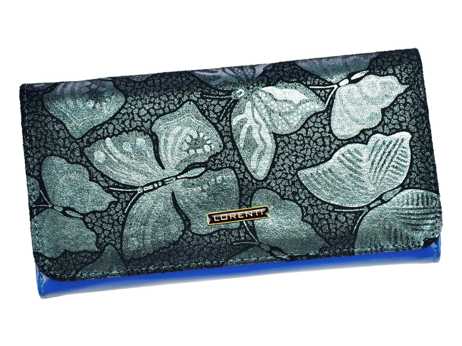 Dámská kožená peněženka Lorenti Nicol - modro-stříbrná