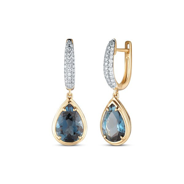 Náušnice s topazem 234-957-LT8043 4.15g