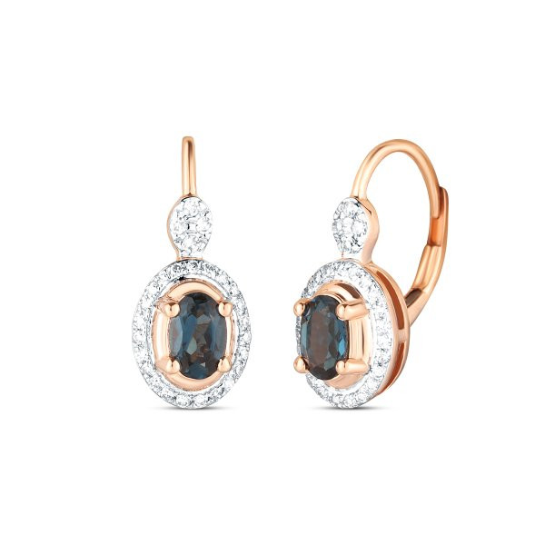 Náušnice s topazem 534-958-LT5756 3.65g