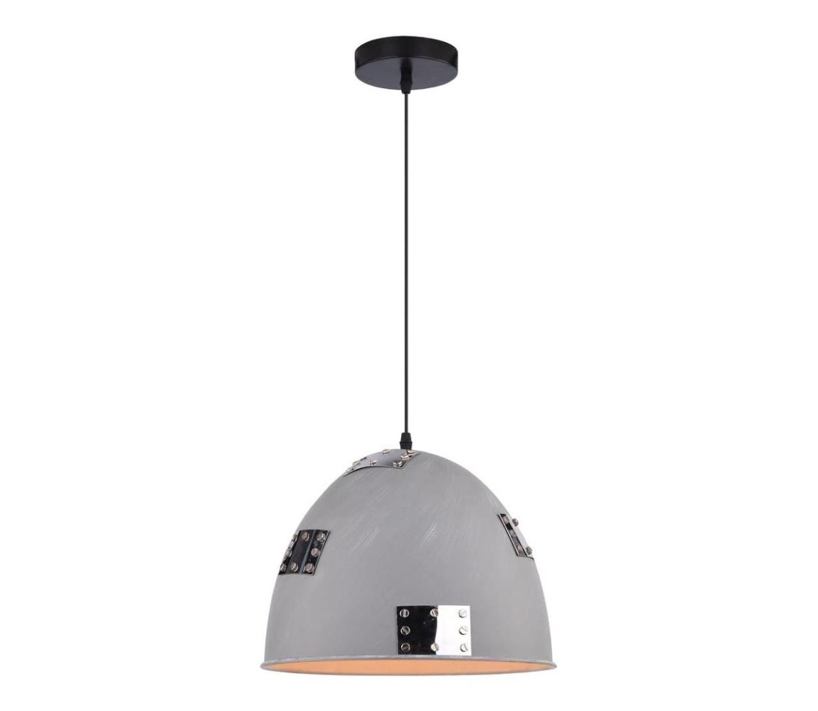 Lustr na lanku PATCH 1xE27/60W/230V šedá