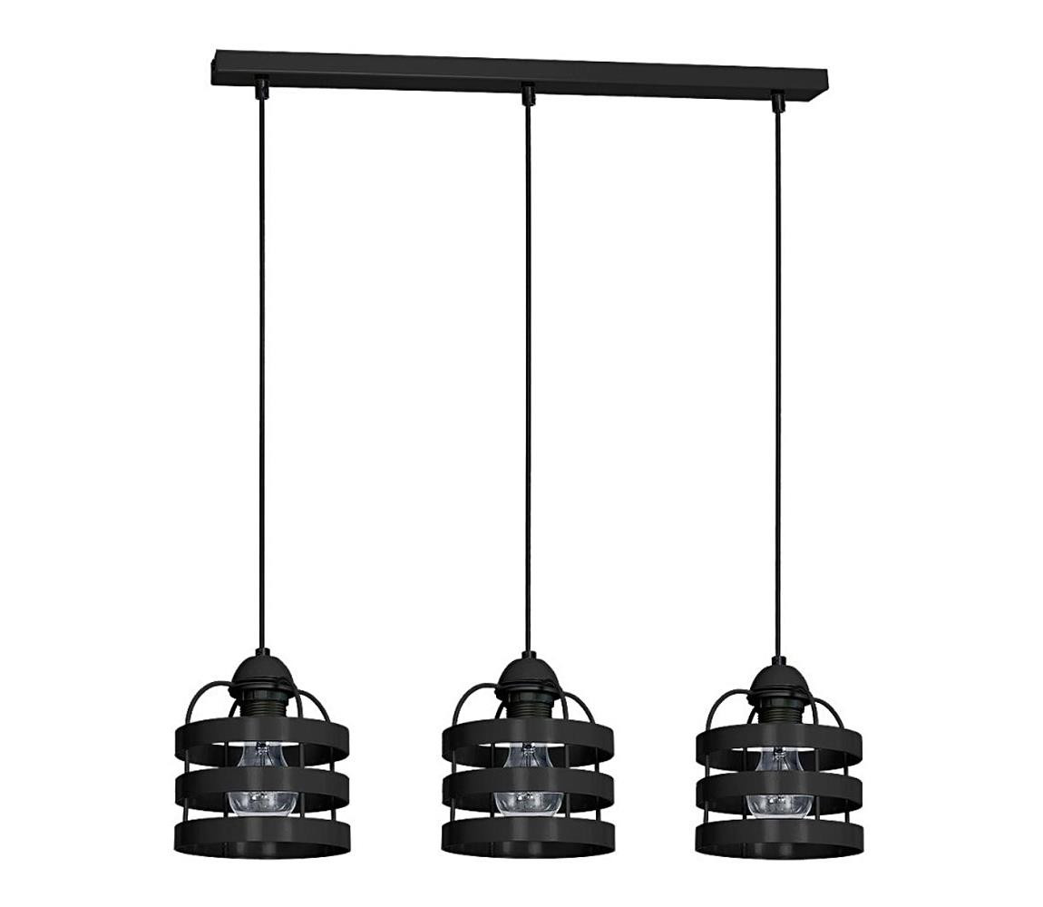 Lustr TUBE 3xE27/60W/230V černá