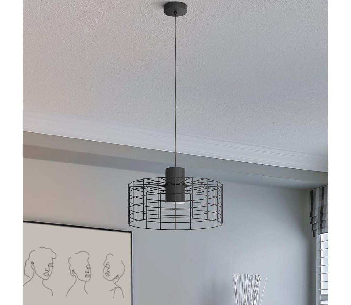 Eglo Eglo 43628 - Lustr na lanku MILLIGAN 1xE27/40W/230V pr. 48 cm černá