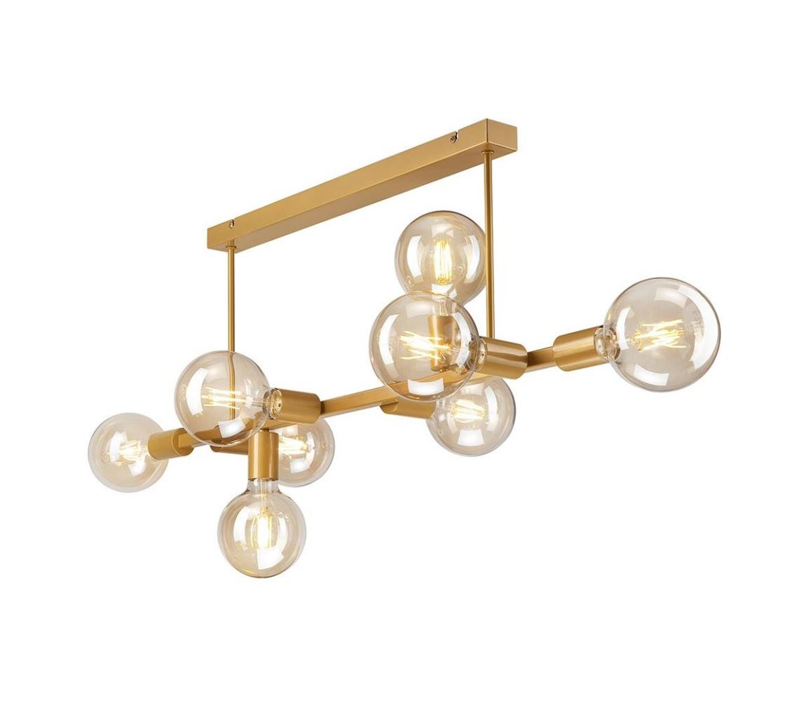 Lustr na tyči ASTRID 8xE27/60W/230V zlatá