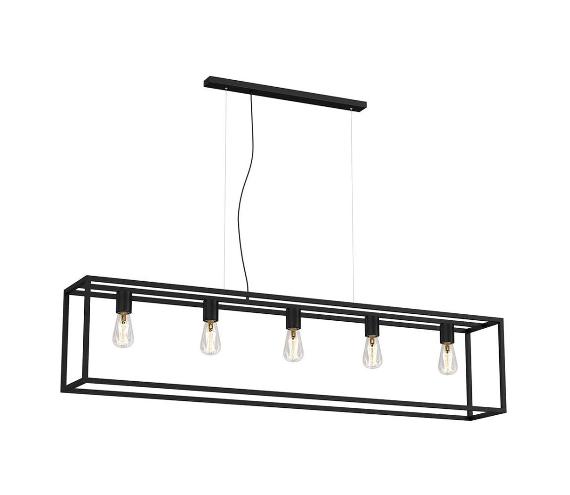Lustr na lanku FRAME 5xE27/60W/230V černá
