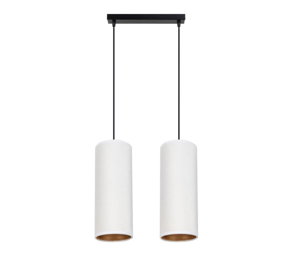 HEXE Lustr na lanku AVALO 2xE27/60W/230V bílá/měděná