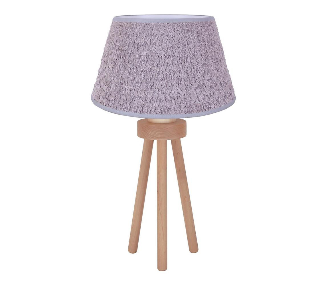 - Stolní lampa BOUCLE 1xE27/15W/230V pr. 28 cm šedá/dřevo