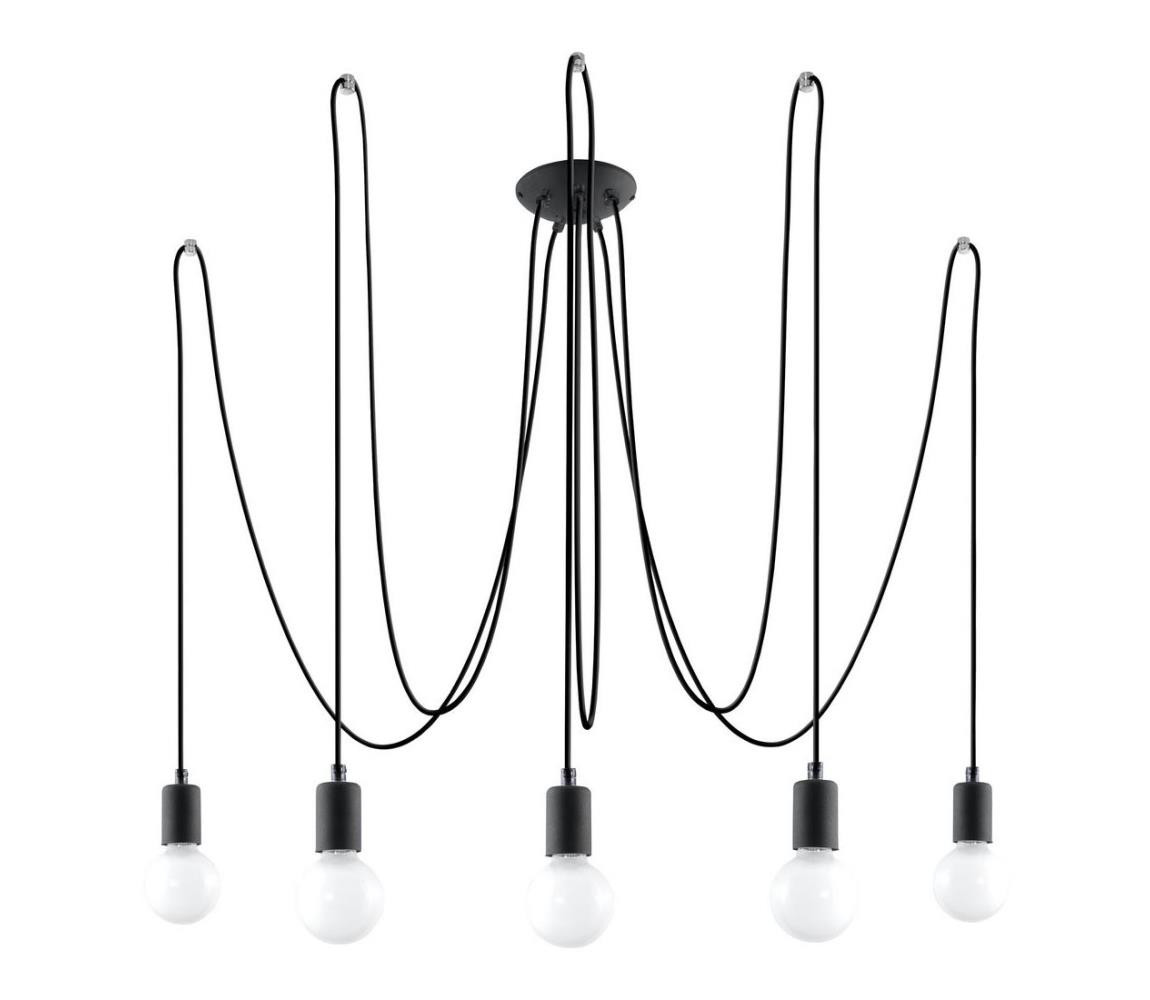 SL.0371 - Lustr na Lanku EDISON 5 5xE27/60W/230V pavouk černá