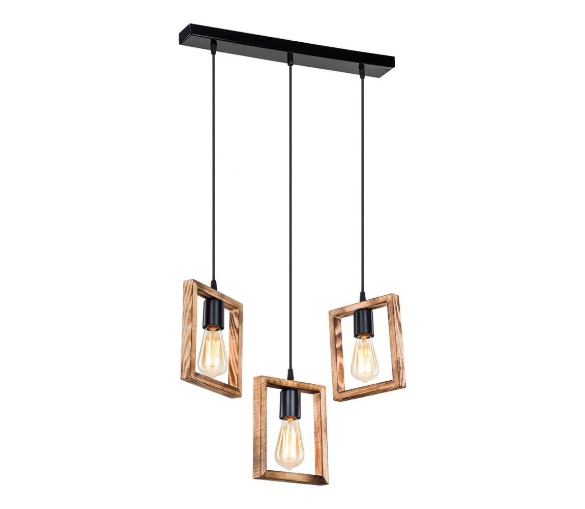 Zuma Line Zuma Line ASZ.1679 - Lustr na lanku ATRIA 3xE27/20W/230V borovice/černá