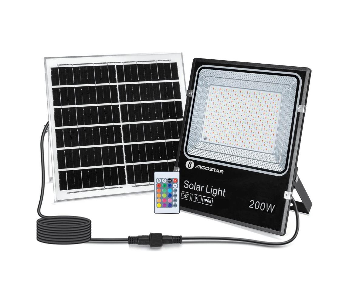 B.V.  - LED RGB Stmívatelný solární reflektor LED/200W/3,2V IP66 + DO