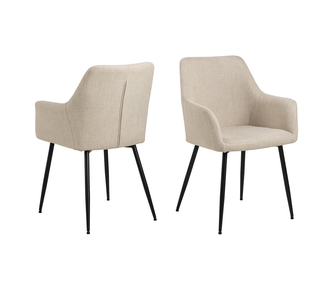 Actona Jídelní židle s područkami TANYA 2 ks béžová