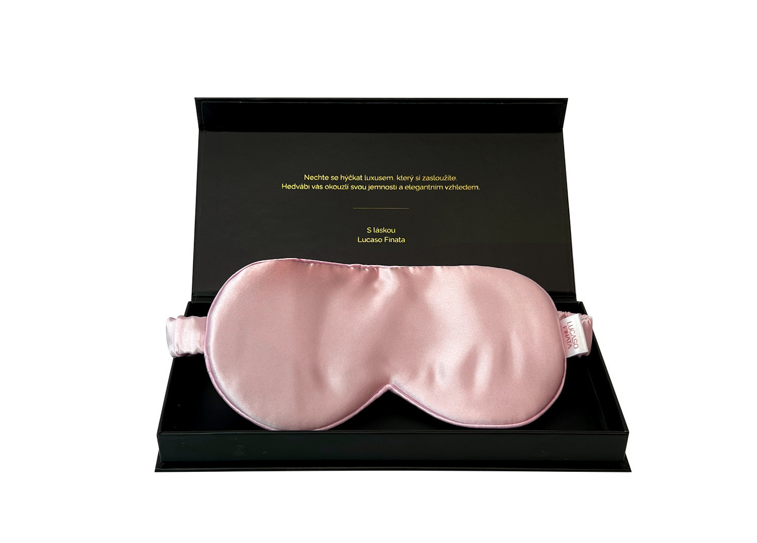 Lucaso Finata Hedvábná maska na spaní - Rose Pink