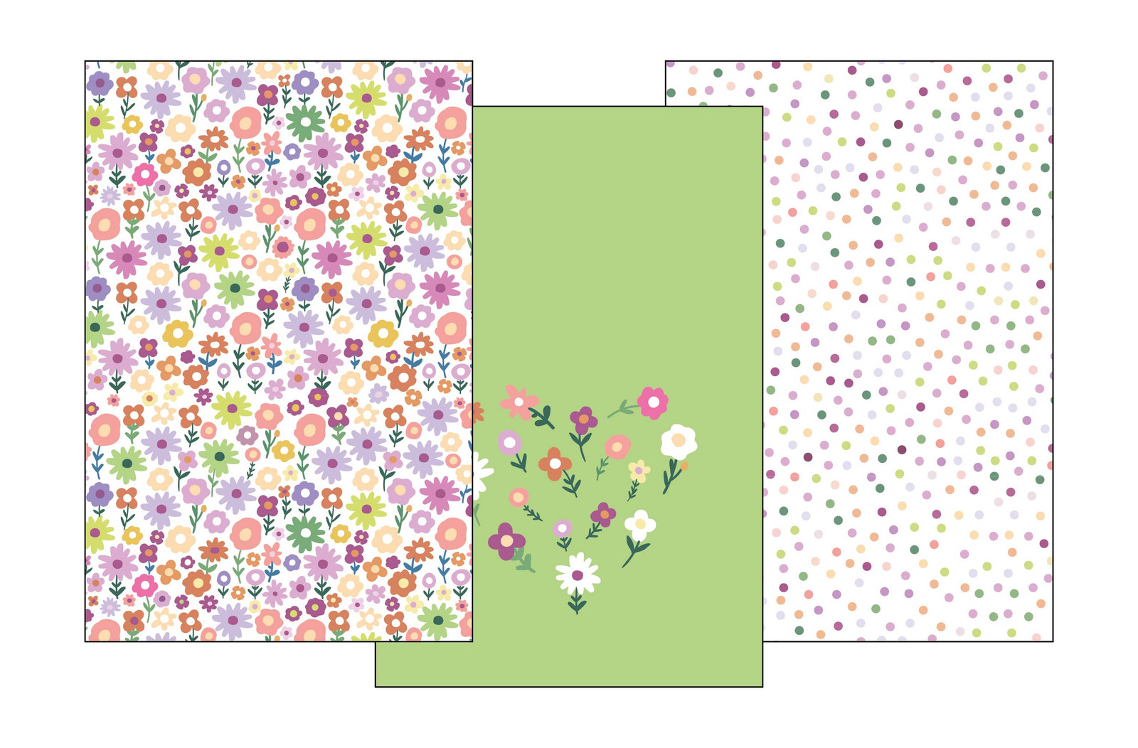 FARO Sada utěrek 3 ks 40x60 cm - Květiny