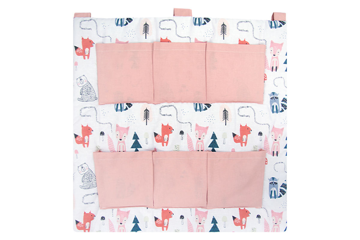 Kapsář na postýlku Liška - růžová