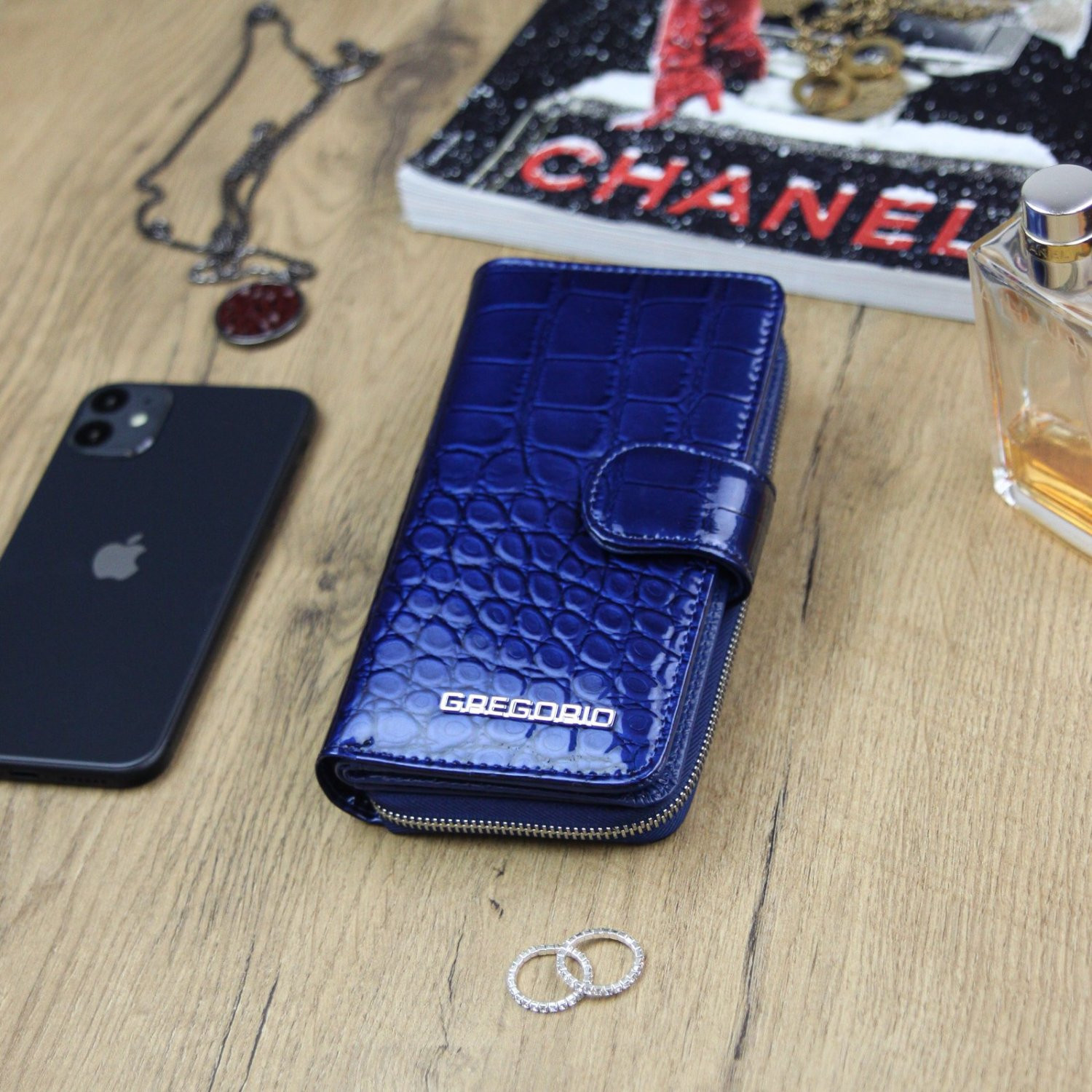 Dámská kožená peněženka modrá - Gregorio Kasandra modrá