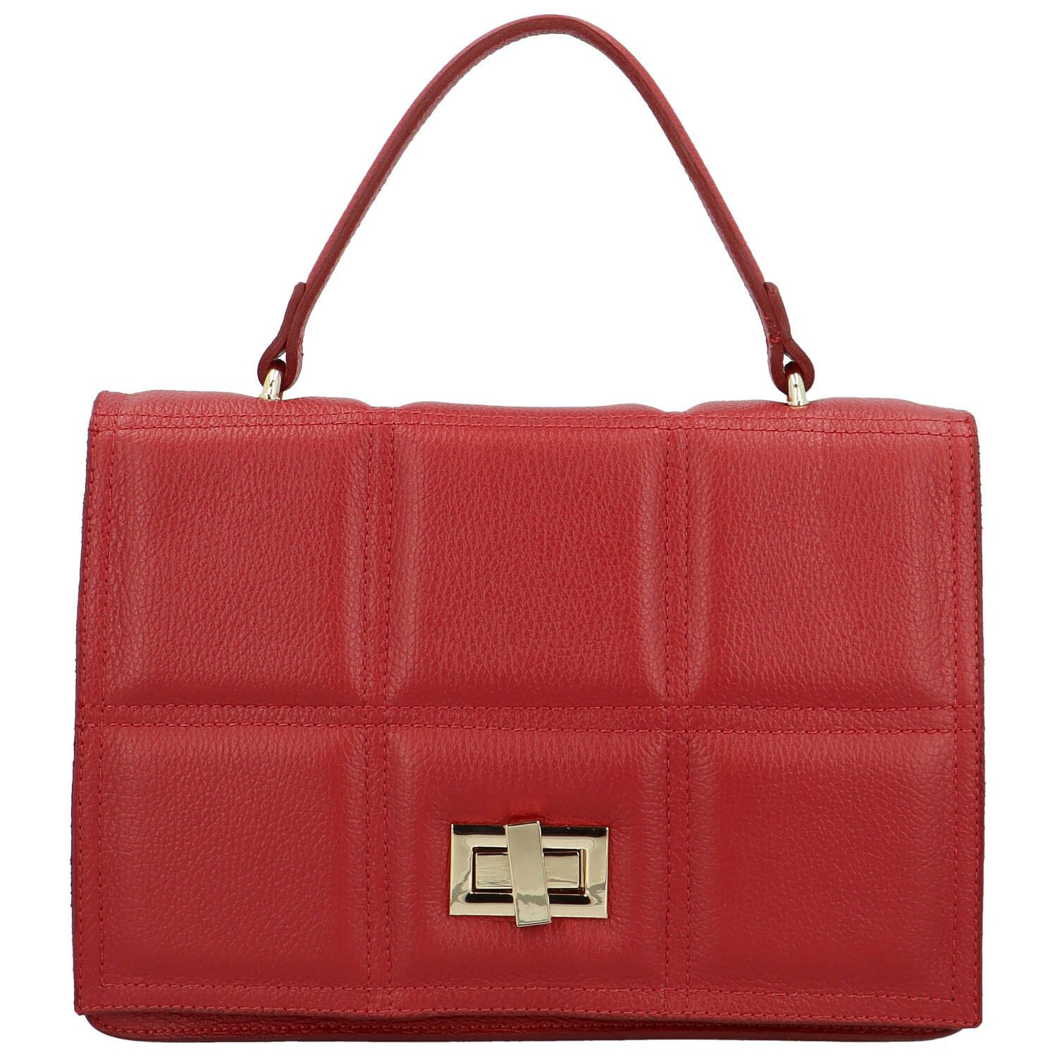 Dámská kožená kabelka do ruky tmavě červená - Delami Diana červená