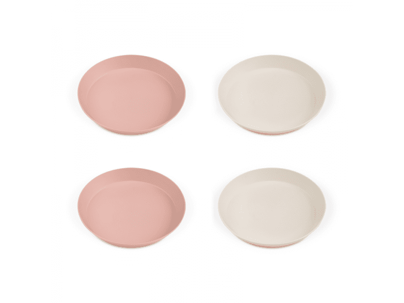 Citron BIO Sada 4 talířků, Růžová-Krémová