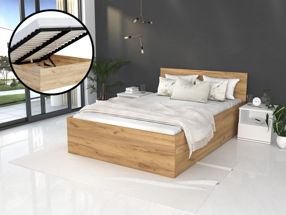 AJK - meble Postel Panama 120 x 200 cm s výklopným roštem a úložným prostorem