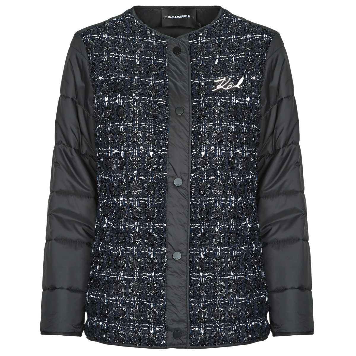 Karl Lagerfeld  BOUCLE SHORT PADDED JACKET  Modrá