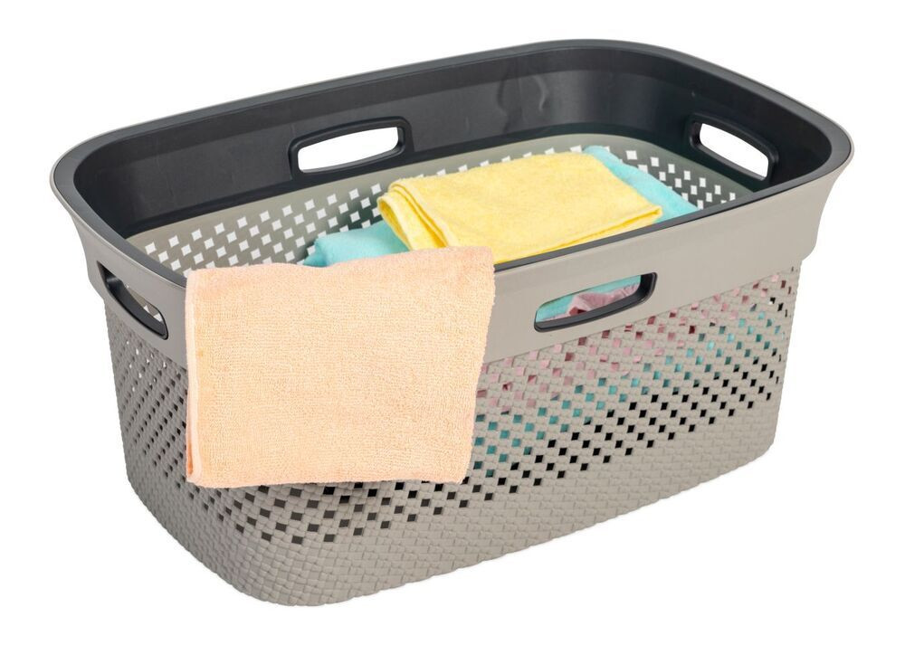 Koš na čisté prádlo WOOLLY 45 L - šedá / antracit