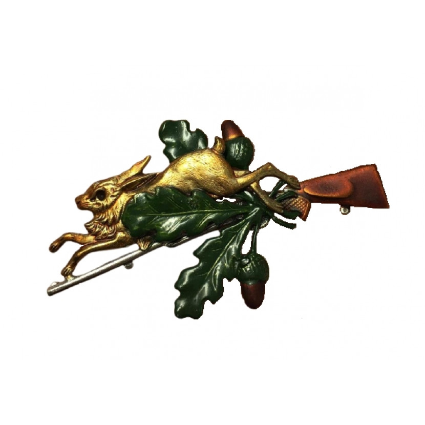 Odznak Zajíc, puška a žalud - barevný