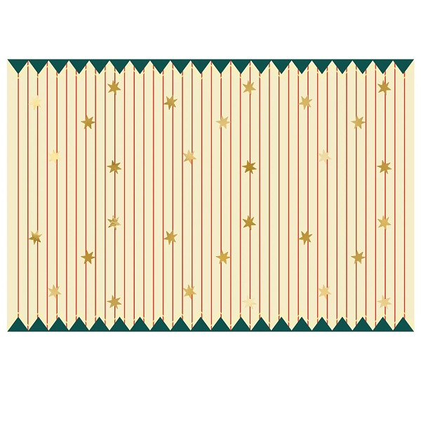 Papírový ubrus na stůl s žlutými  proužky a hvězdičkami 180 x 120 cm