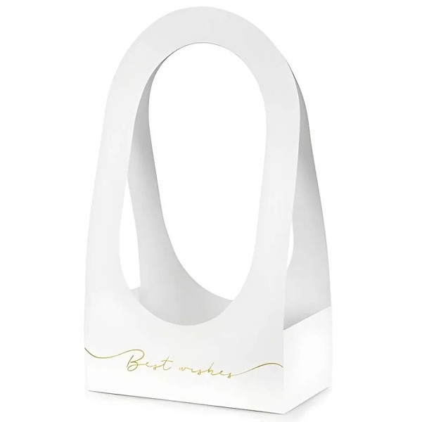 Box na květiny Best Wishes bílý