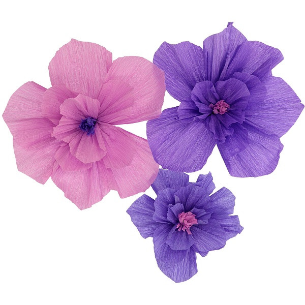 Dekorační květiny fialové 3 ks