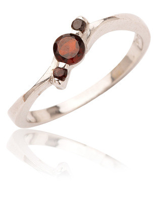 Stříbrný prsten s granáty-VR218