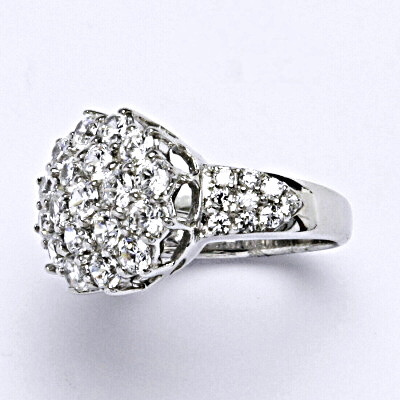 Stříbrný prsten s čírými zirkony, prsten ze stříbra, 7,29 g vel 50 a 53