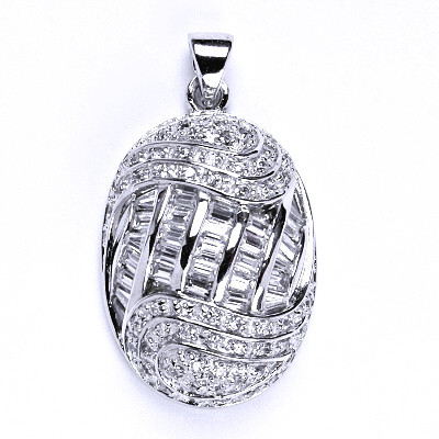 Stříbrný přívěsek s čirými zirkony, přívěsek ze stříbra, 7,17 g