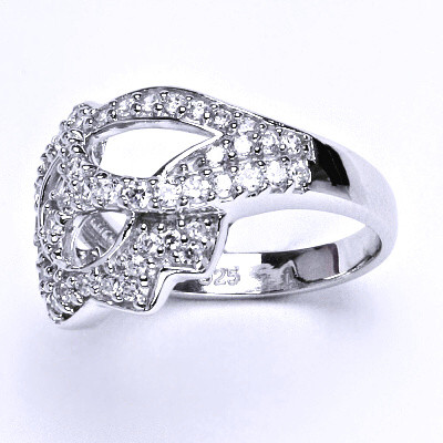 Stříbrný prsten s čirými zirkony,prstýnek ze stříbra,váha 5,20 g